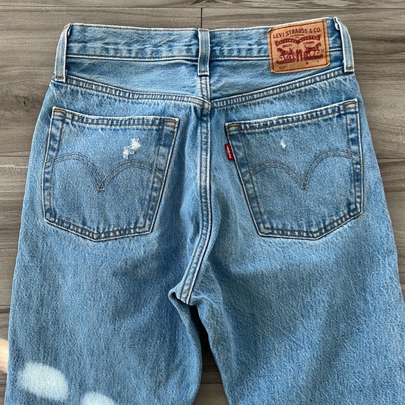 Levi's Cropped Jeans Straight Fit Blue Size Xs - Picture 3 of 16